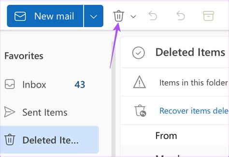 Delete all email in Outlook on the web .
